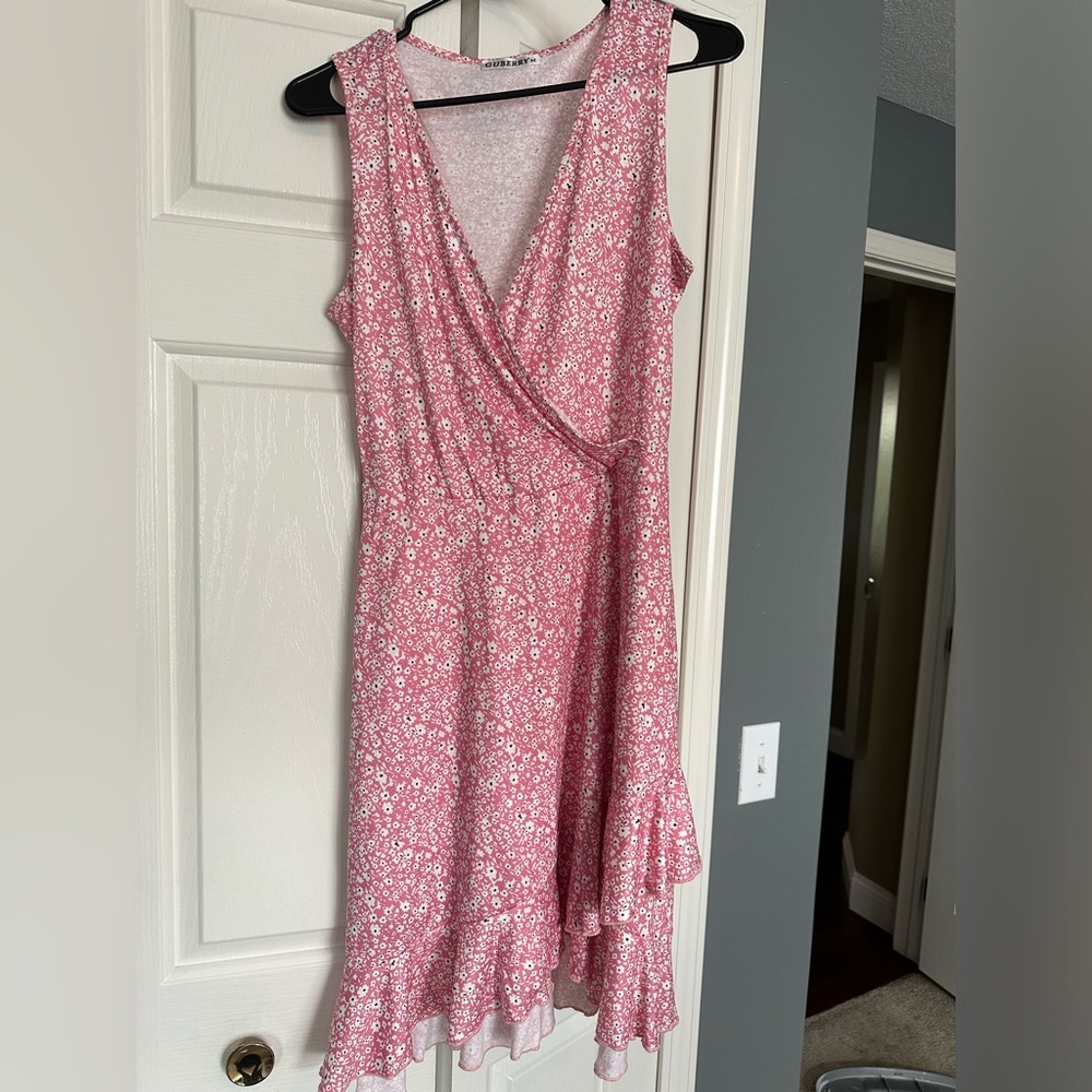 Pink flower summer dress size medium